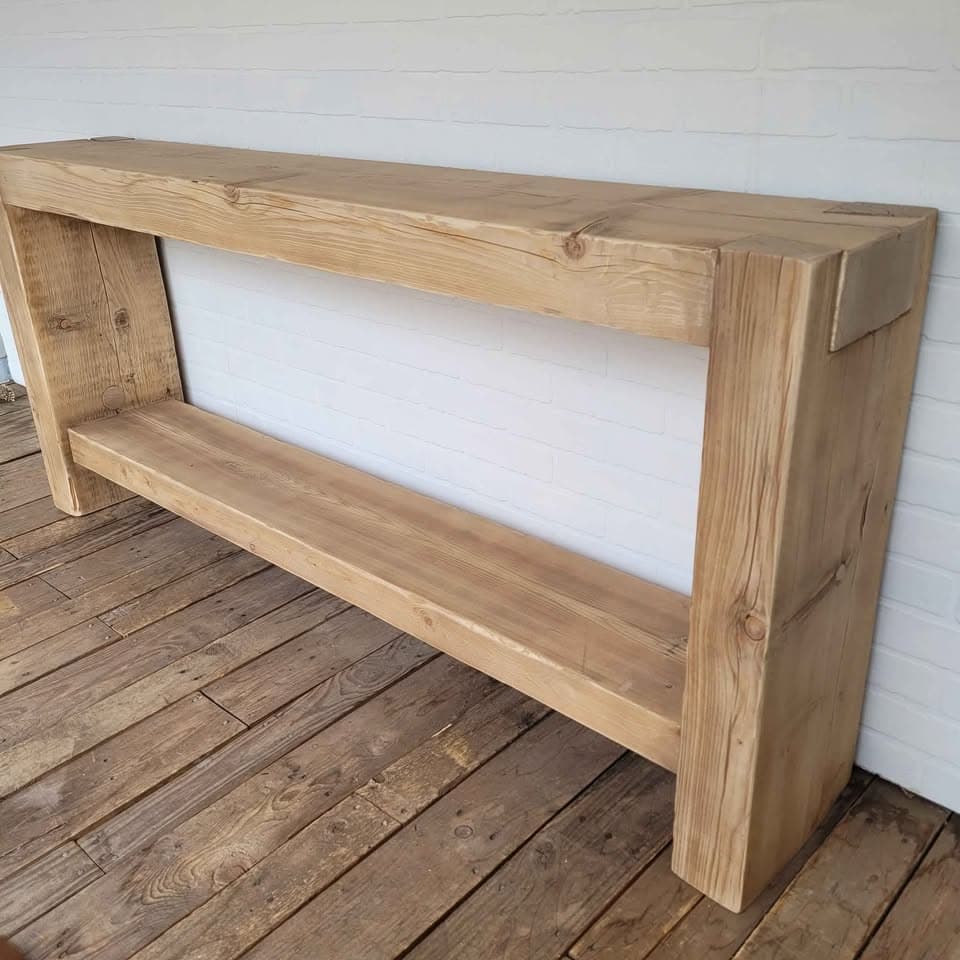 68" Natural Honey-Toned Reclaimed Beam Console Table thumbnail 3