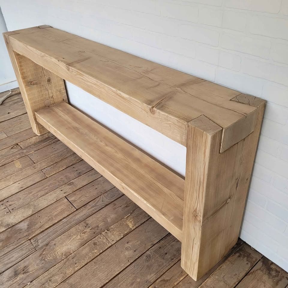68" Natural Honey-Toned Reclaimed Beam Console Table thumbnail 5