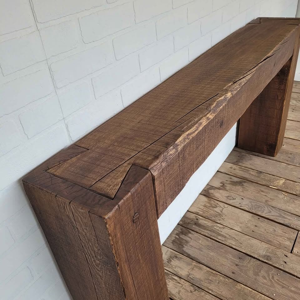 Chestnut Brown 60" Reclaimed Beam Console Table thumbnail 2