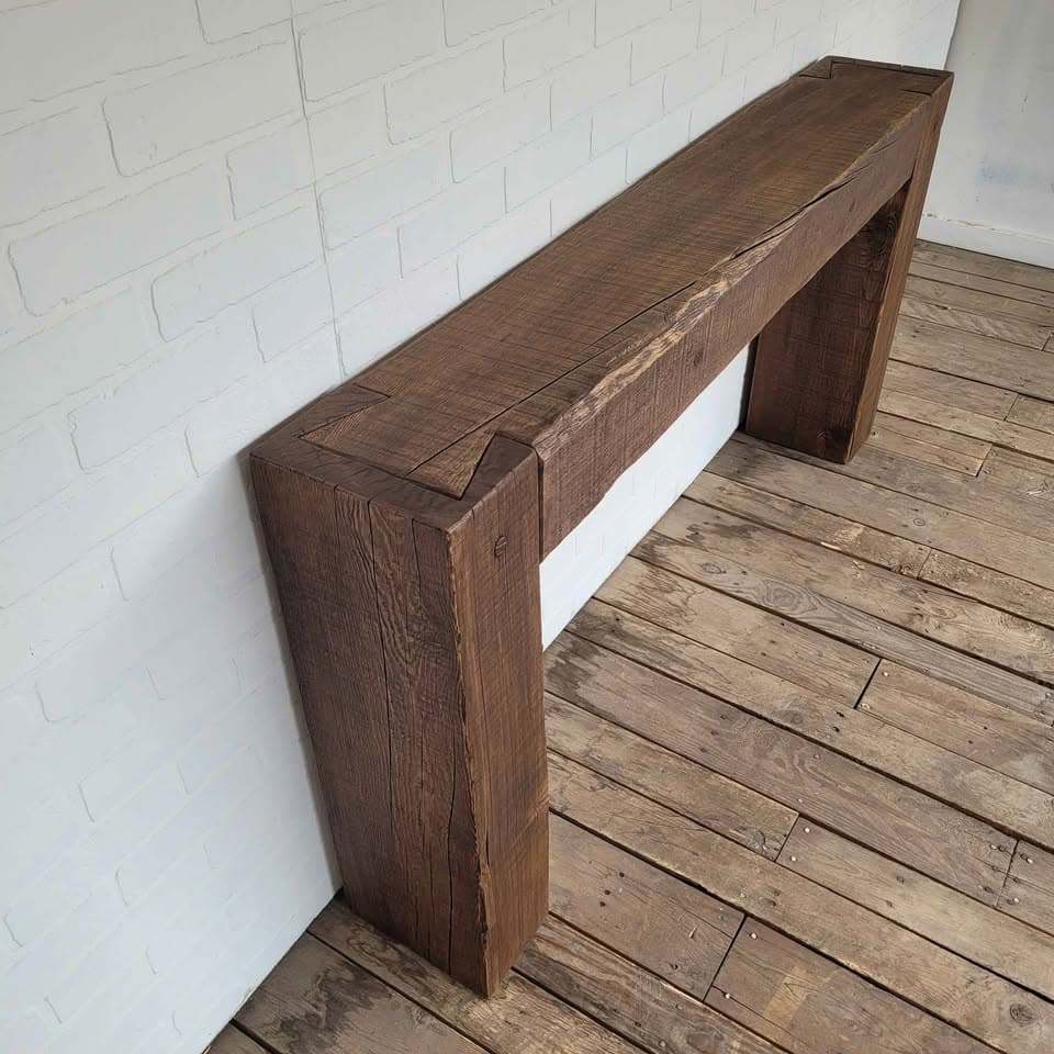 Chestnut Brown 60" Reclaimed Beam Console Table thumbnail 3
