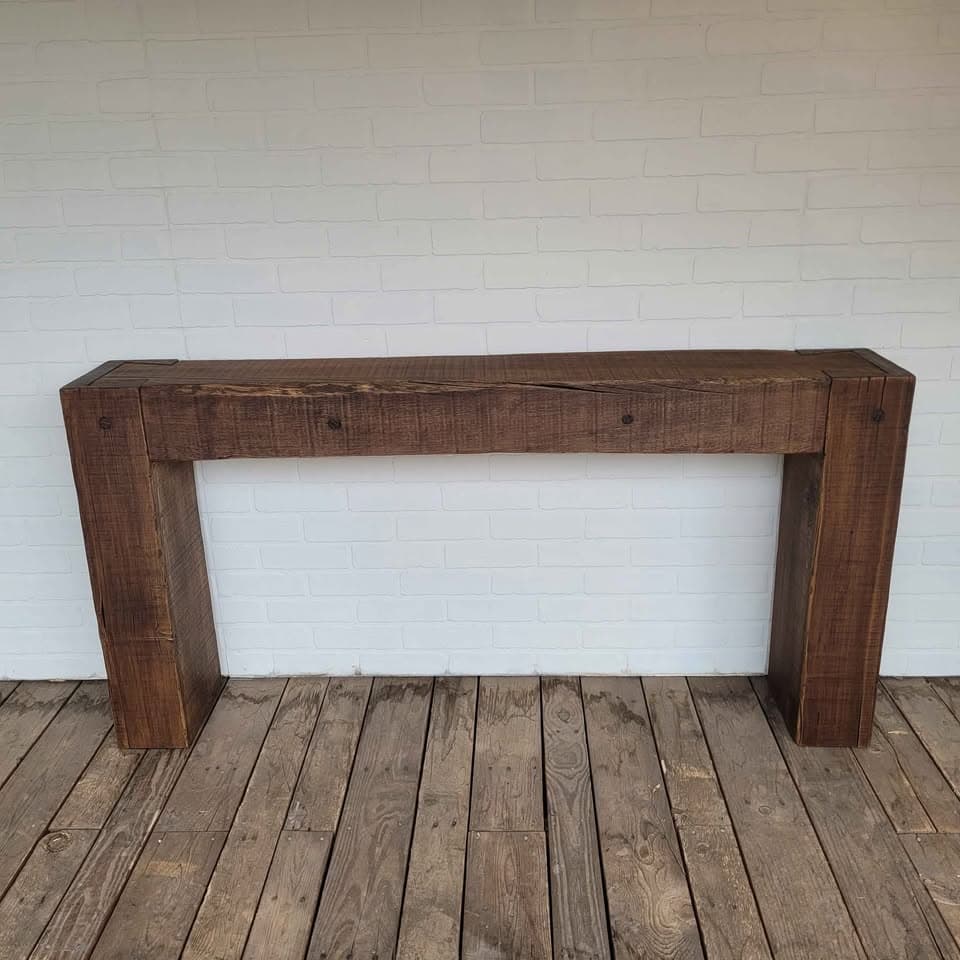 Chestnut Brown 60" Reclaimed Beam Console Table thumbnail 4
