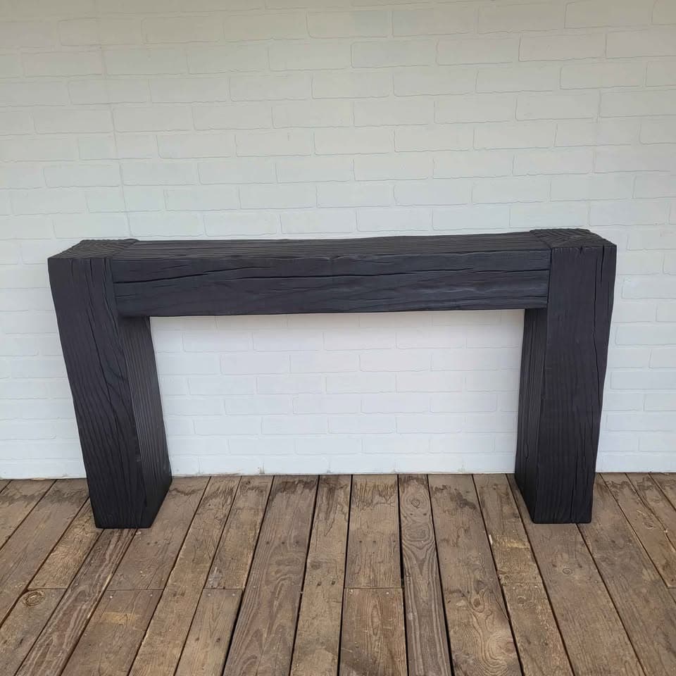 53" Shou Sugi Ban Reclaimed Beam Console Table thumbnail 4