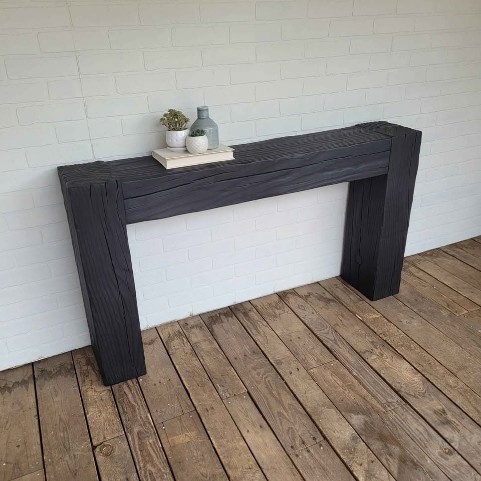 53" Shou Sugi Ban Reclaimed Beam Console Table thumbnail 5