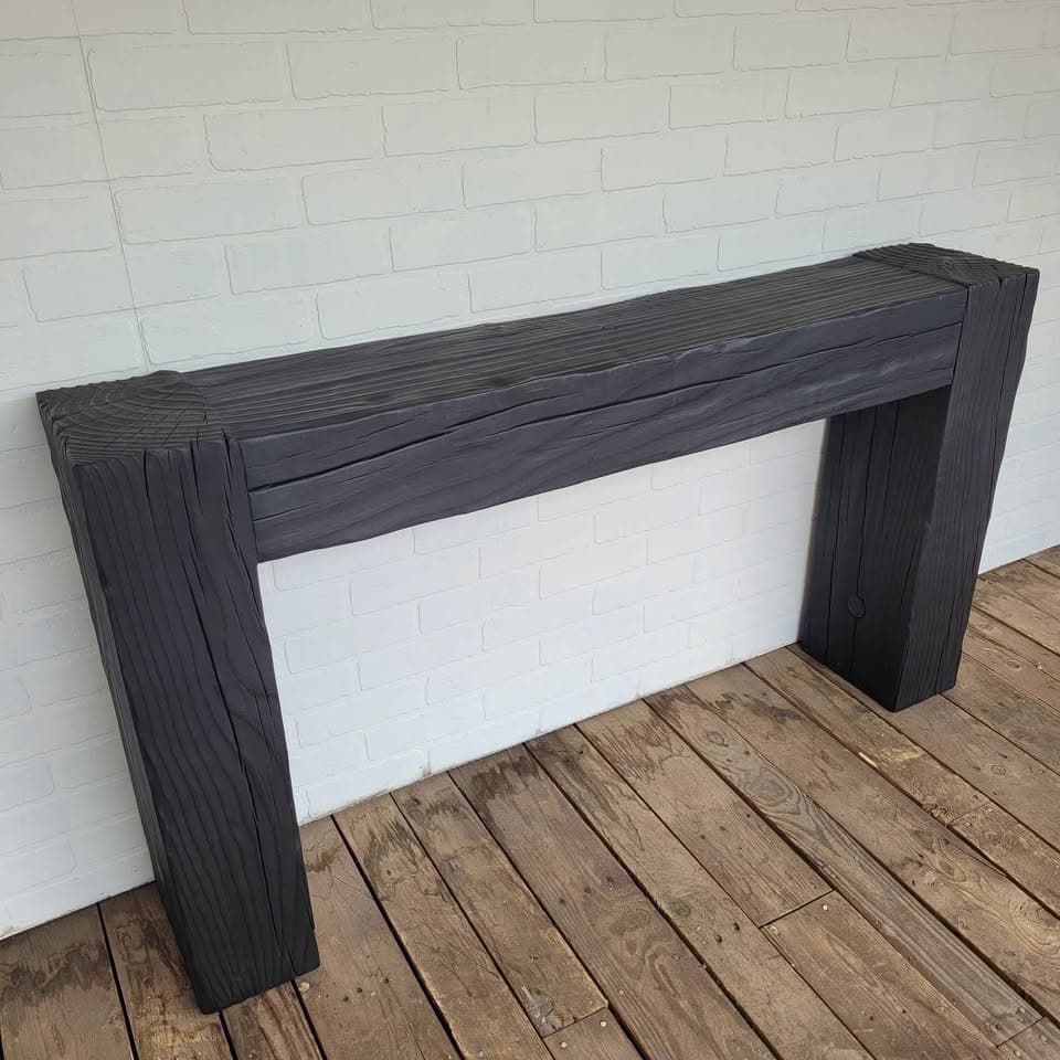 53" Shou Sugi Ban Reclaimed Beam Console Table thumbnail 6