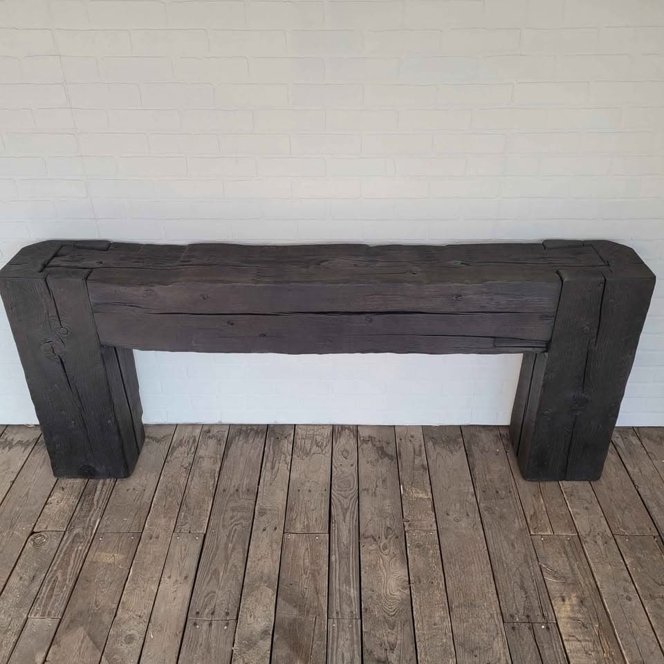 71.5" Burned Black Shou Sugi Ban Reclaimed Beam Console Table thumbnail 5