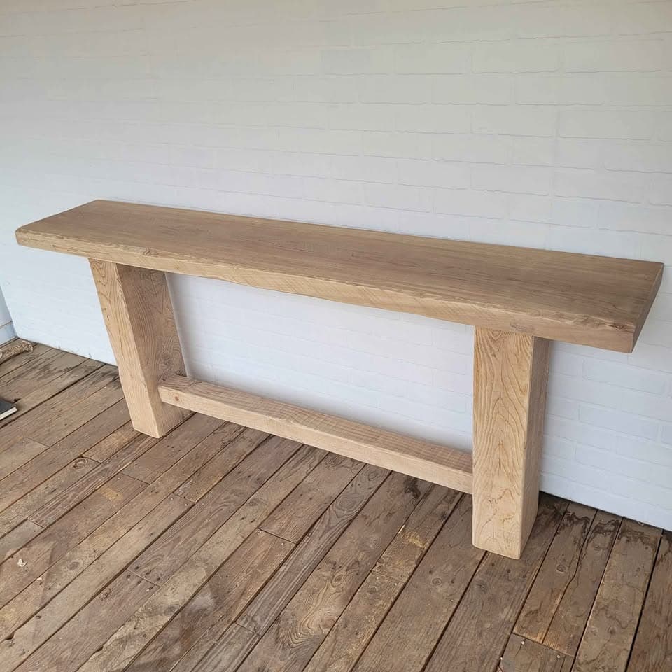 72" Natural Finish Modern Rustic Reclaimed Wood Console Table - Image 1 of 4