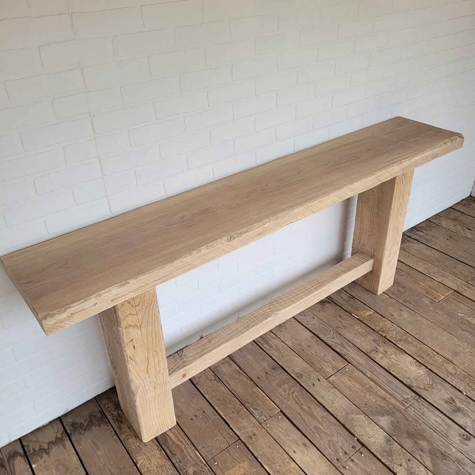 72" Natural Finish Modern Rustic Reclaimed Wood Console Table thumbnail 3