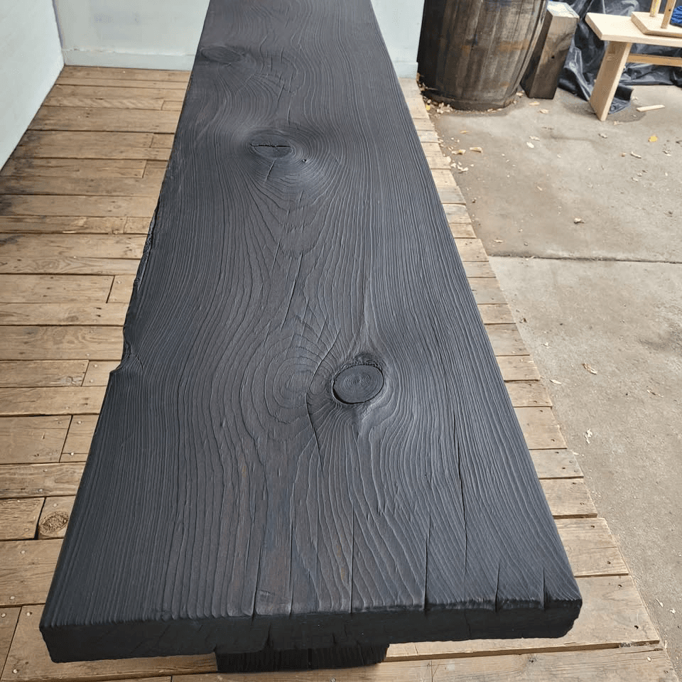 104" Shou Sugi Ban Reclaimed Wood Sofa or Console Table thumbnail 2
